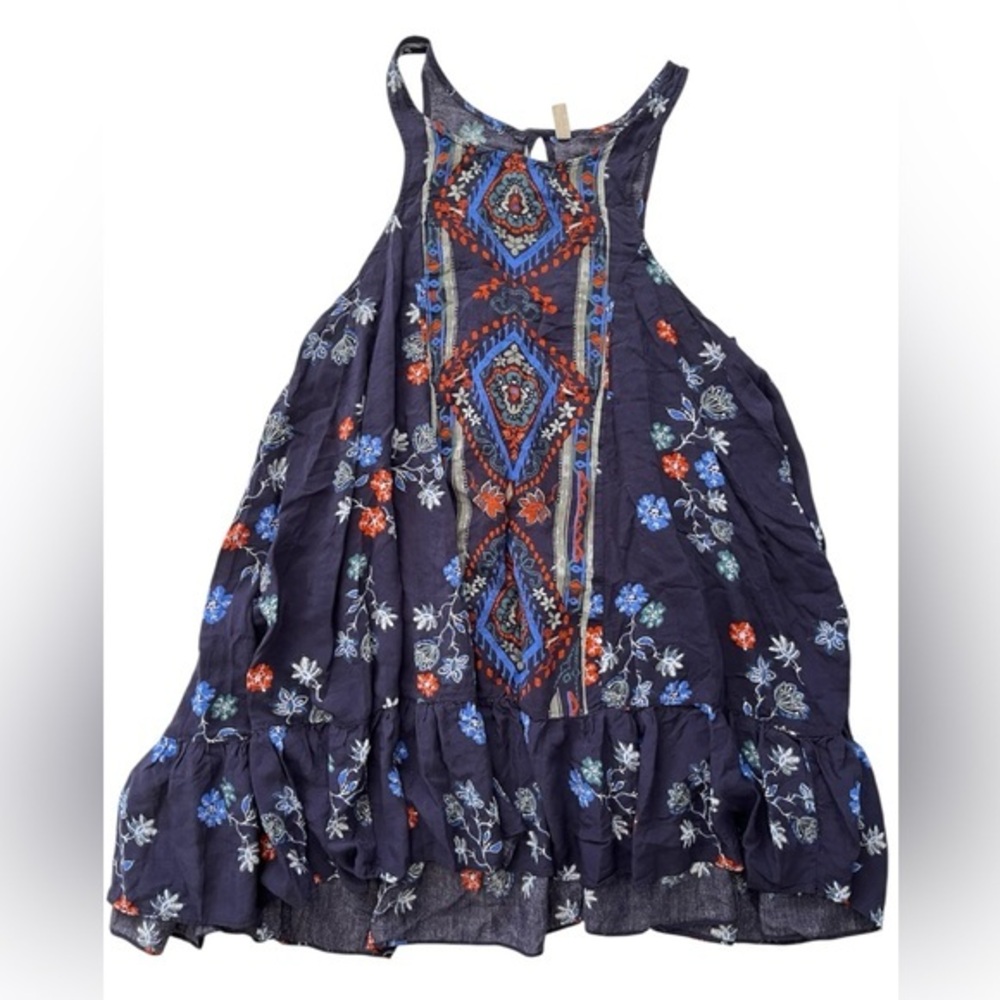 Free People Navy Floral Mini Dress
